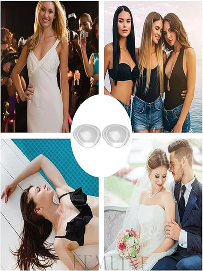 FM024 - Yapışkanlı Şeffaf Silikon Sütyen – Toparlayıcı Mayo & Bikini Göğüs Pedi- Cilt Dostu