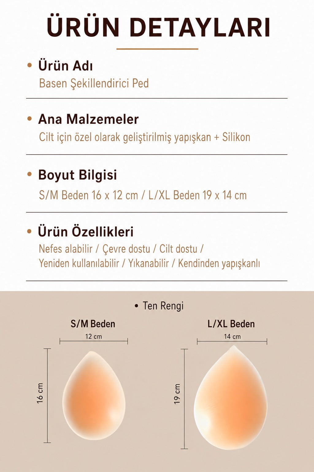 Hip Dips Doldurucu Basen Şekillendirci Yapışkan Ped