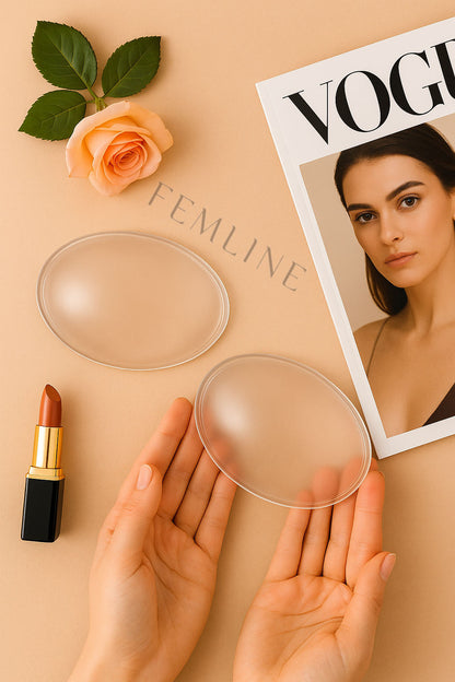 FM024 - Yapışkanlı Şeffaf Silikon Sütyen – Toparlayıcı Mayo & Bikini Göğüs Pedi- Cilt Dostu